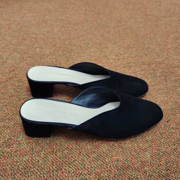 Loeffler Randall Black Heeled Suede Lulu Mules - Picture 1 of 8